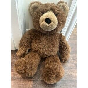 Vintage 1980s GUND Teddy Bear 18.5” Brown Plush Made in Korea w/ Medallion